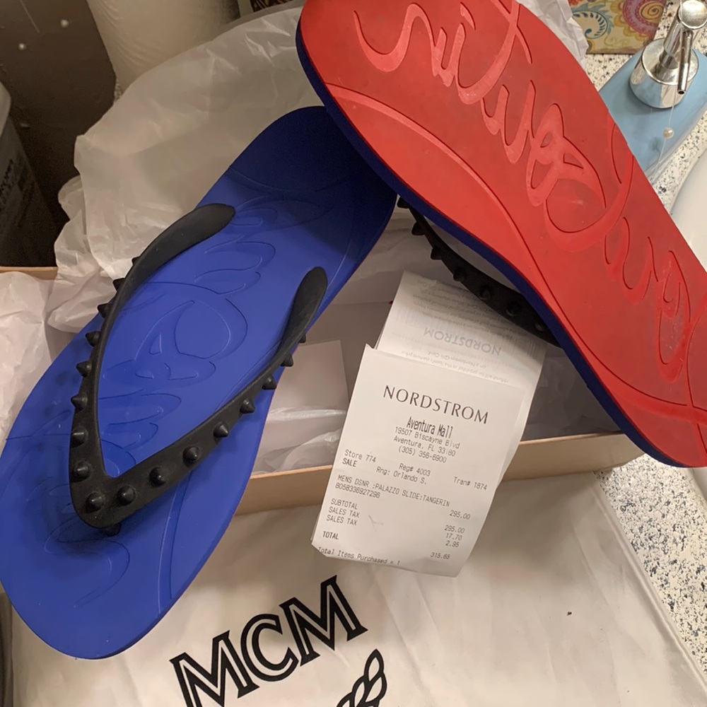 Mens Red bottom Flip flop